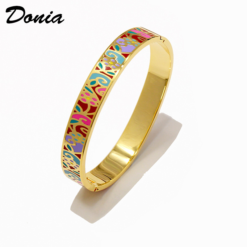 Donia jewelry love home Colorful Enamel Gold Plating exaggerated titanium steel European and American popular adjustable opening Bracelet, Black
Donia jewelry love home Colorful Enamel Gold Plating exaggerated titanium steel European and American popular adjustable opening Bracelet, Black
