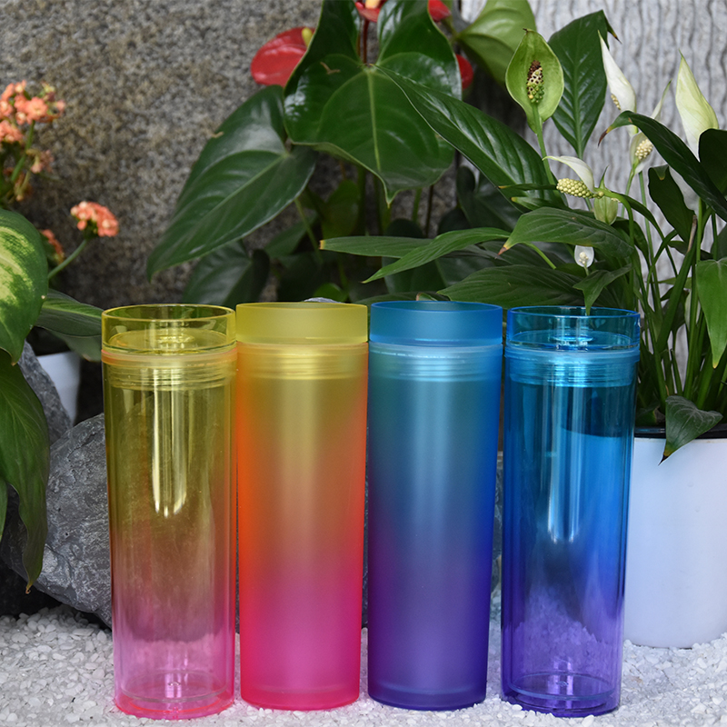 16oz Acrylic Skinny Tumblers Gradient Acrylic Tumblers Mugs with Lids and Straws Double Wall Plastic Tumblers Reusable Cup, Multi-color
16oz Acrylic Skinny Tumblers Gradient Acrylic Tumblers Mugs with Lids and Straws Double Wall Plastic Tumblers Reusable Cup, Multi-color