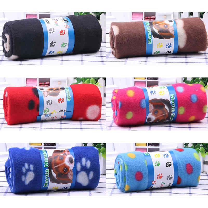 1Pcs Footprint Pattern Pet Pad velvet Sofa Cushion Home Rug Dog Sleeping Cover Keep Warm Soft Double Sided