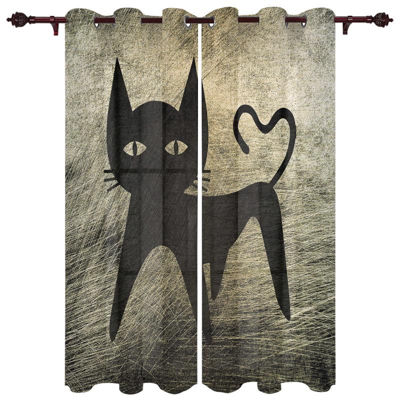 Luxury Home Window Curtains Black Cat Pattern Living Room Closet Kitchen Bedroom Exquisite Translucent Curtain & Drapes
Luxury Home Window Curtains Black Cat Pattern Living Room Closet Kitchen Bedroom Exquisite Translucent Curtain & Drapes