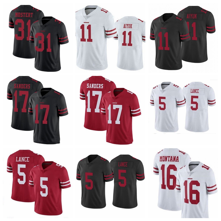Men's Football Jerseys 11 Brandon Aiyuk 17 Emmanuel Sanders 5 Trey Lance 16 Joe Montana 31 Raheem Mostert San Francisco49ers„, Black;red
Men's Football Jerseys 11 Brandon Aiyuk 17 Emmanuel Sanders 5 Trey Lance 16 Joe Montana 31 Raheem Mostert San Francisco49ers„, Black;red