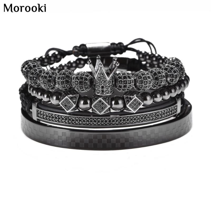 Morooki Luxury Gold Braided Adjustable Bracelet Men Male Beads Crown Black Cz Zircon Charm Stainless Steel Jewelry Bracelets, Golden;silver
Morooki Luxury Gold Braided Adjustable Bracelet Men Male Beads Crown Black Cz Zircon Charm Stainless Steel Jewelry Bracelets, Golden;silver