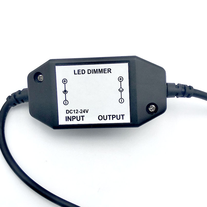 LED Dimmer Switch Brightness Adjust Controller for 3528 5050 5730 5630 Single Color Strip Light DC 12V 24V Black/White