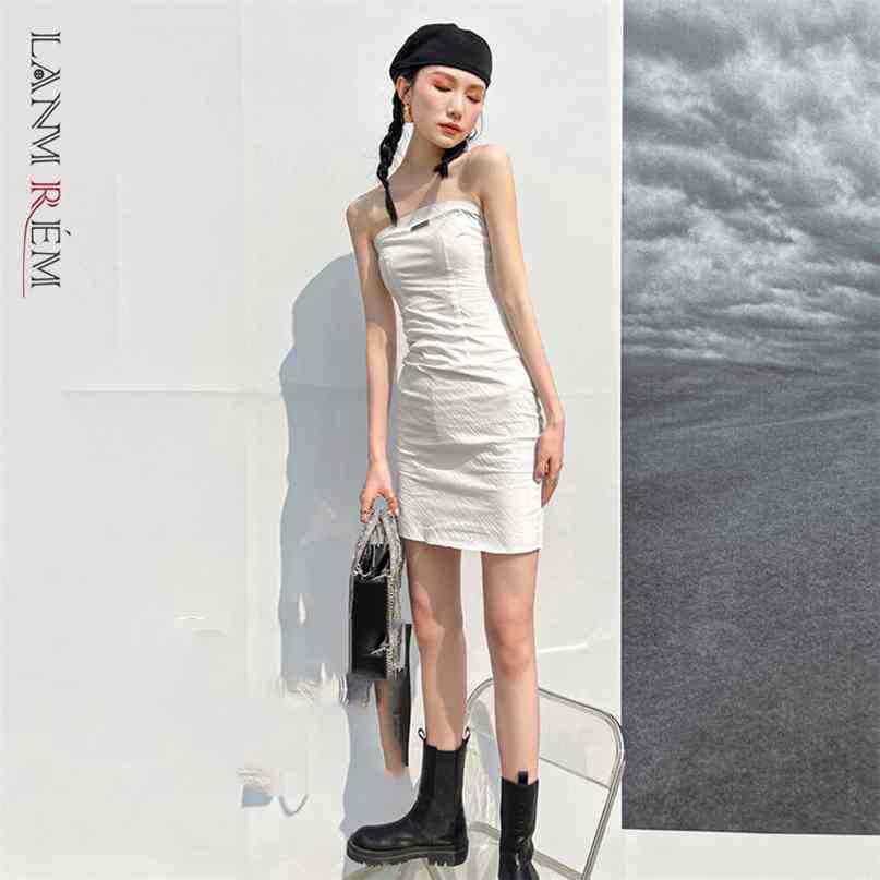 Women White Slim Thin Strapless Mini Dress Sleeveless Loose Fit Fashion Spring Summer 2E10860 210526 
Women White Slim Thin Strapless Mini Dress Sleeveless Loose Fit Fashion Spring Summer 2E10860 210526