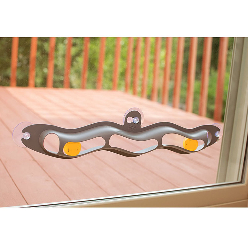 Cat Window Sucker Track With Tennis Ball Toy Cats Kitten Playing Tunnel Intelligence Toy Pet Interactive Track Ball Three Layer