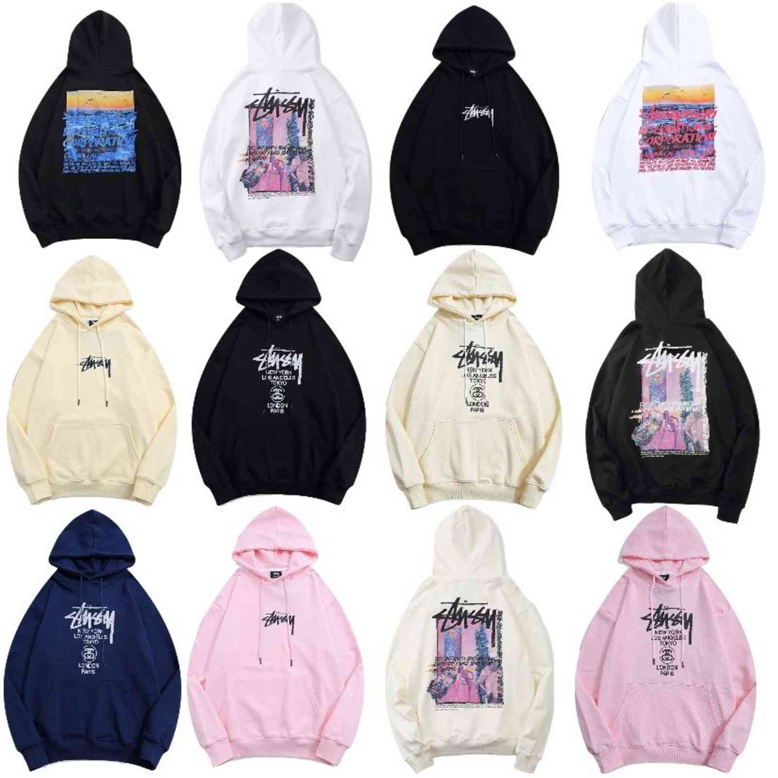 Street Fashion Brand Stusy Embroidery Men's and Women's Pullover Hoodie Plush Thickened, Black
Street Fashion Brand Stusy Embroidery Men's and Women's Pullover Hoodie Plush Thickened, Black