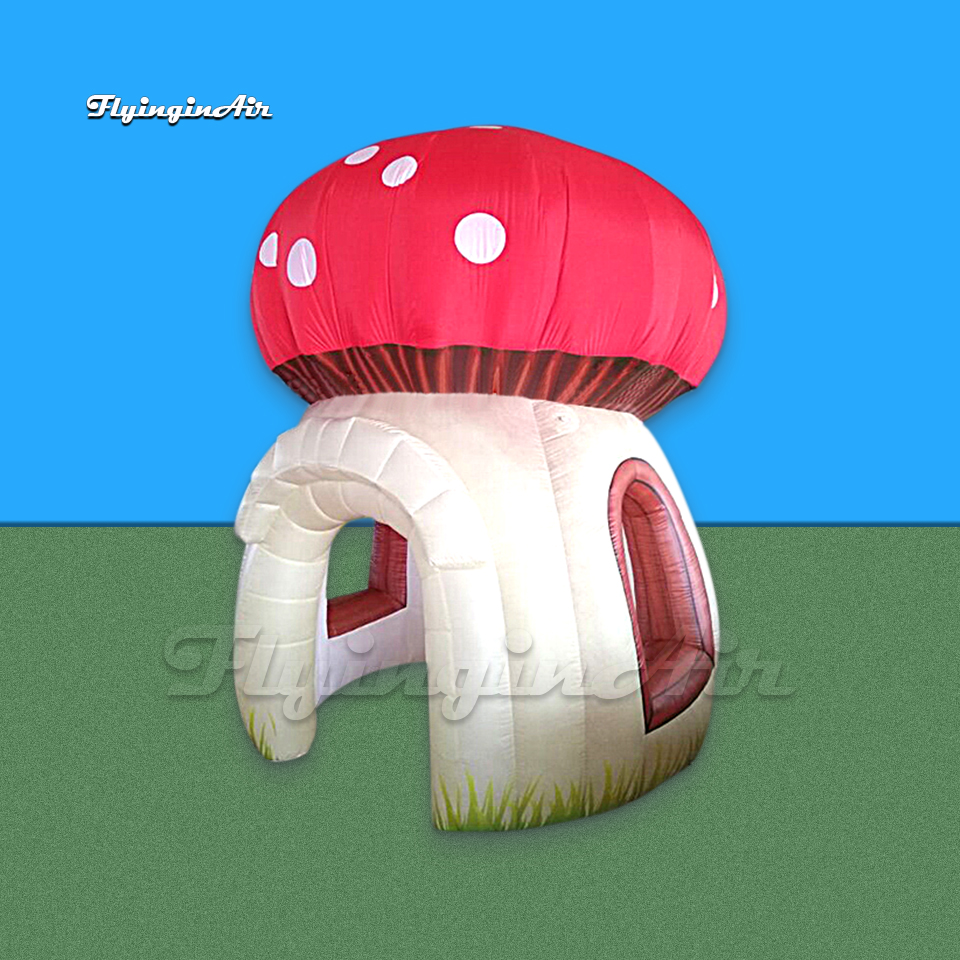 Party Tent Inflatable Mushroom Hut 4m Height Booth Air Blow Up Dome House For Garden And Yard Decoration