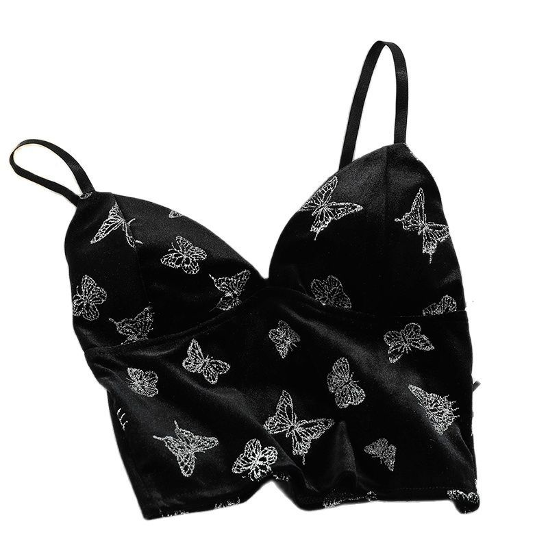 Women Butterfly Crop Tops Underwear V-neck Padded Soft Camis Sexy Sleeveless For 210518
Women Butterfly Crop Tops Underwear V-neck Padded Soft Camis Sexy Sleeveless For 210518