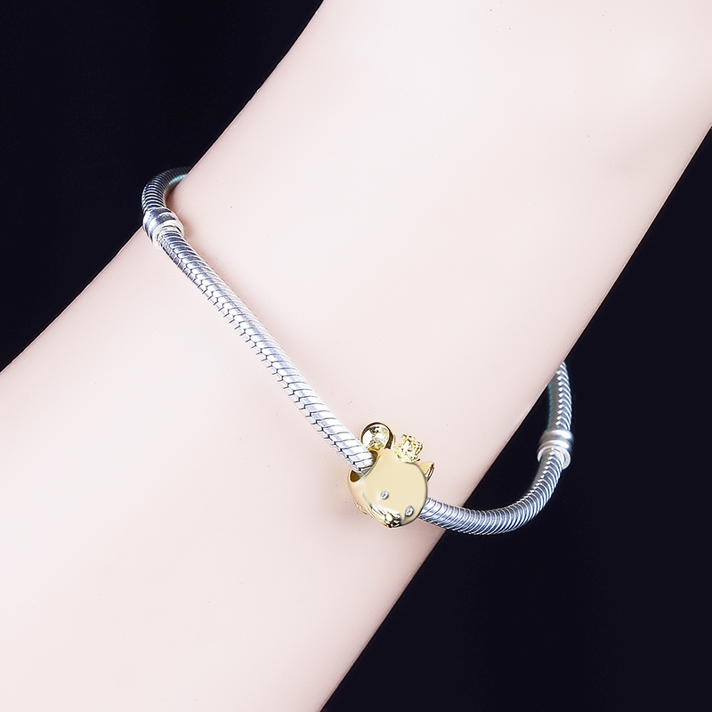 Fit Original Pandora Charm Bracelet Authentic 925 Sterling Silver Gold Animals OX Monkey Dog 12 Zodiac Beads For Making Berloque