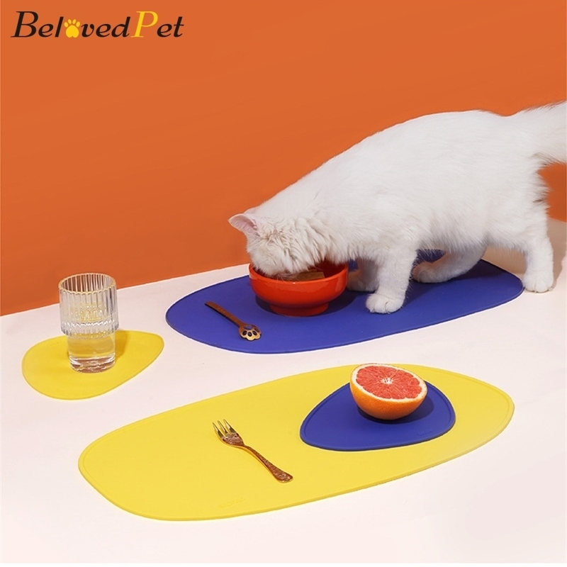 Silicone Pet Food Mat Leakproof Dog Feeding Pad Cat Drinking Water Table Mat Placemat Waterproof Easy Clean With NonSlip Backing