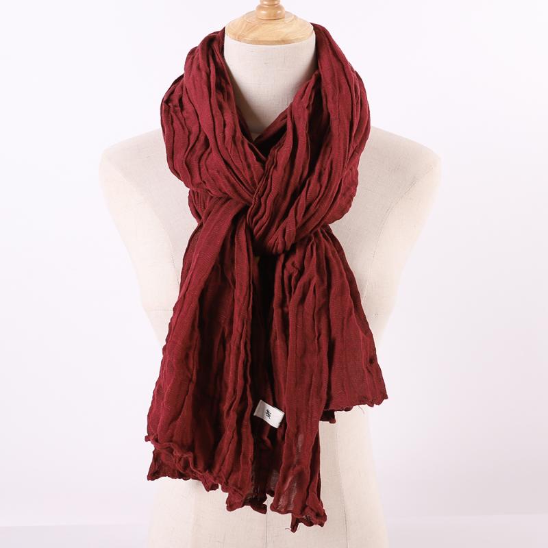 Scarves JTVOVO 2021 75x210CM 10 Colors Pure Color Pleated Cotton And Linen Elasticity Scarf Shawl Muslim Women's Thin Veil Hijab Bib
Scarves JTVOVO 2021 75x210CM 10 Colors Pure Color Pleated Cotton And Linen Elasticity Scarf Shawl Muslim Women's Thin Veil Hijab Bib