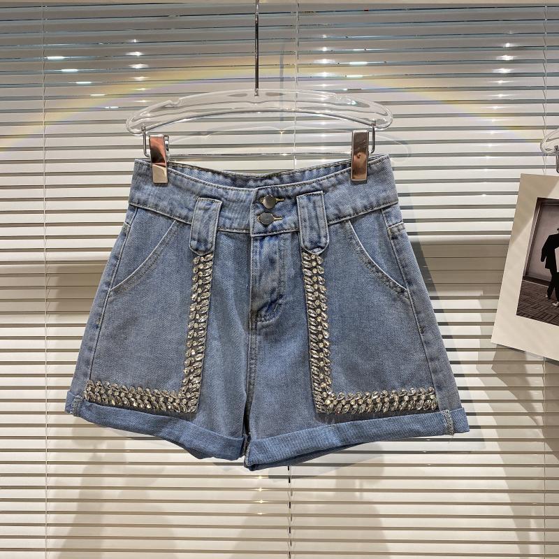 Women Diamond-studded Personality Curling Denim Shorts Arrivals High Waist Fashion Spring Summer 11D496 210525, Blue
Women Diamond-studded Personality Curling Denim Shorts Arrivals High Waist Fashion Spring Summer 11D496 210525, Blue