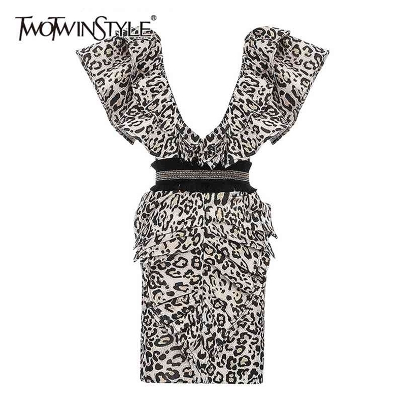 Ruffle Leopard Dress Women V Neck Sleeveless Backless Sexy Bodycon Dresses Female Spring Summer Fashion 210520, As picture
Ruffle Leopard Dress Women V Neck Sleeveless Backless Sexy Bodycon Dresses Female Spring Summer Fashion 210520, As picture