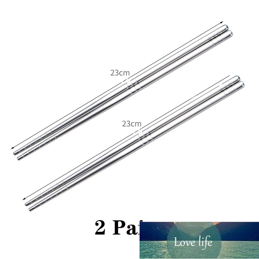 2 Pairs/Set Chinese Stylish Metal Chopsticks Non-Slip Stainless Steel Chop Sticks Set Reusable Food Sticks Kitchen Sushi Sticks Factory price expert d