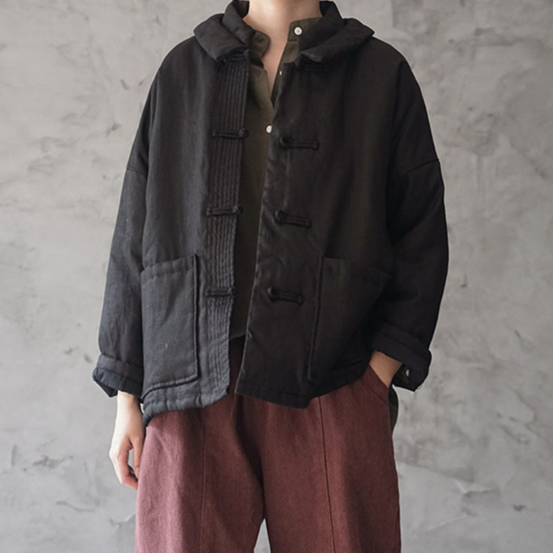 Johnature Winter Cotton Linen Retro Plate Buckle Solid Color Thick Warm Coat All-match Long Sleeve Women Cotton Jacket 210521, Dark powder
Johnature Winter Cotton Linen Retro Plate Buckle Solid Color Thick Warm Coat All-match Long Sleeve Women Cotton Jacket 210521, Dark powder