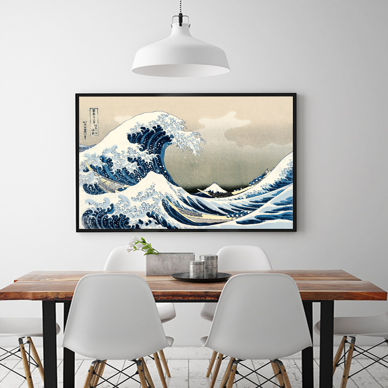 Decoration Wall Art Japanese Style Painting Kanagawa Surf Canvas Art Posters and Prints On Canvas Painting Decorative Pictures