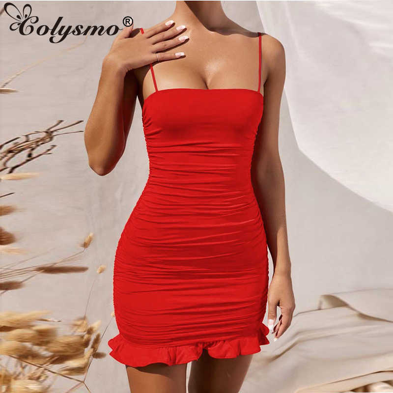 Colysmo Bodycon Summer Dress Women Spaghetti Straps Backess Sexy Mini Solid Color Ruched Ruffles Party Club es 210527, Pink
Colysmo Bodycon Summer Dress Women Spaghetti Straps Backess Sexy Mini Solid Color Ruched Ruffles Party Club es 210527, Pink
