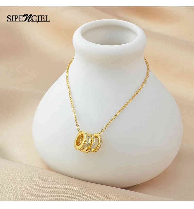 SIPENGJEL Fashion Cubic Zircon Small Circle Round Neckalce Gold Creativity Detachable Necklace For Women Jewelry 2021
SIPENGJEL Fashion Cubic Zircon Small Circle Round Neckalce Gold Creativity Detachable Necklace For Women Jewelry 2021