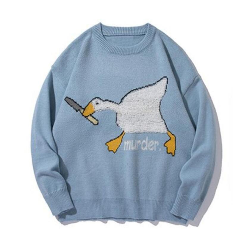2022 new Streetwear Autumn Winter Sweater Men Women Goose Pattern Knitted duck Fashion Harajuku Cotton Casual Pullover Sweater, White;black
2022 new Streetwear Autumn Winter Sweater Men Women Goose Pattern Knitted duck Fashion Harajuku Cotton Casual Pullover Sweater, White;black