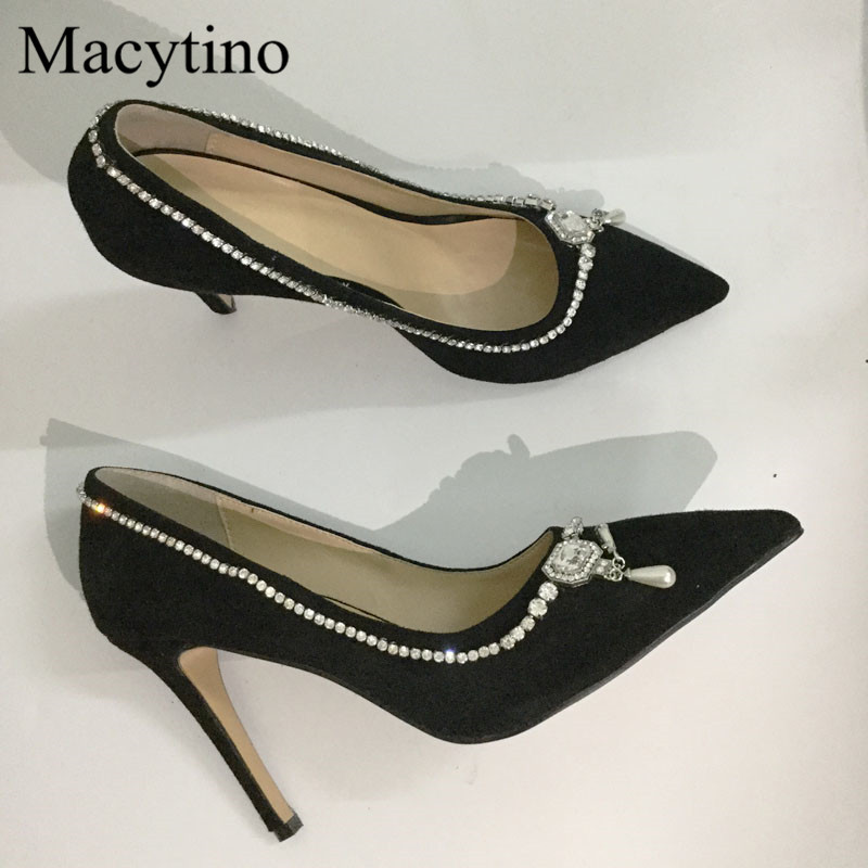 Dress Shoes Ladies High Heel Suede Leather Crystal Elegant Pointed Toe Bridal Wedding Women Pumps Designer Formal party KZS0, Blue
Dress Shoes Ladies High Heel Suede Leather Crystal Elegant Pointed Toe Bridal Wedding Women Pumps Designer Formal party KZS0, Blue