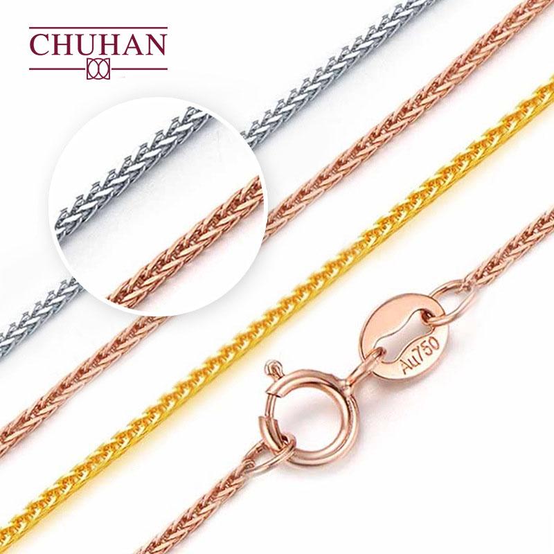 Chains CHUHAN 18k Gold Chopin Chain Adjustable AU750 Necklace Clavicle Rose Female Wedding Gift Factory Wholesale, Silver
Chains CHUHAN 18k Gold Chopin Chain Adjustable AU750 Necklace Clavicle Rose Female Wedding Gift Factory Wholesale, Silver