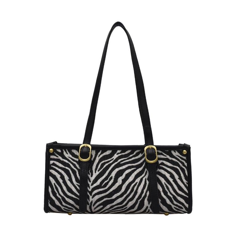 Spring And Summer Trend Female French Zebra Pattern Polyester Fiber Material Fashion One-shoulder Underarm Baguette Cross Body, Dark brown strap
Spring And Summer Trend Female French Zebra Pattern Polyester Fiber Material Fashion One-shoulder Underarm Baguette Cross Body, Dark brown strap