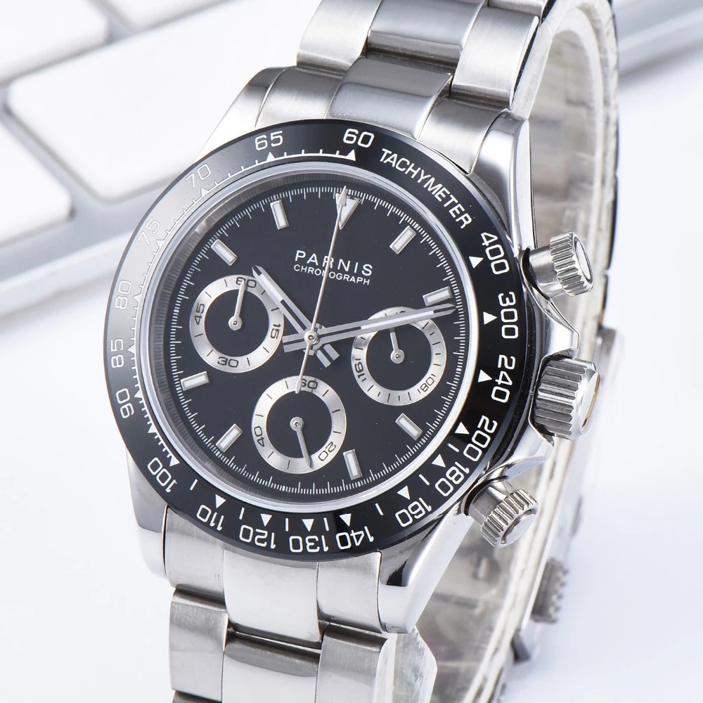 40mm Men Automatic Watch Chronograph Stainless Steel Bracelet Men's Watches Mechanical Movement relojes hombre, Waterproof
40mm Men Automatic Watch Chronograph Stainless Steel Bracelet Men's Watches Mechanical Movement relojes hombre, Waterproof