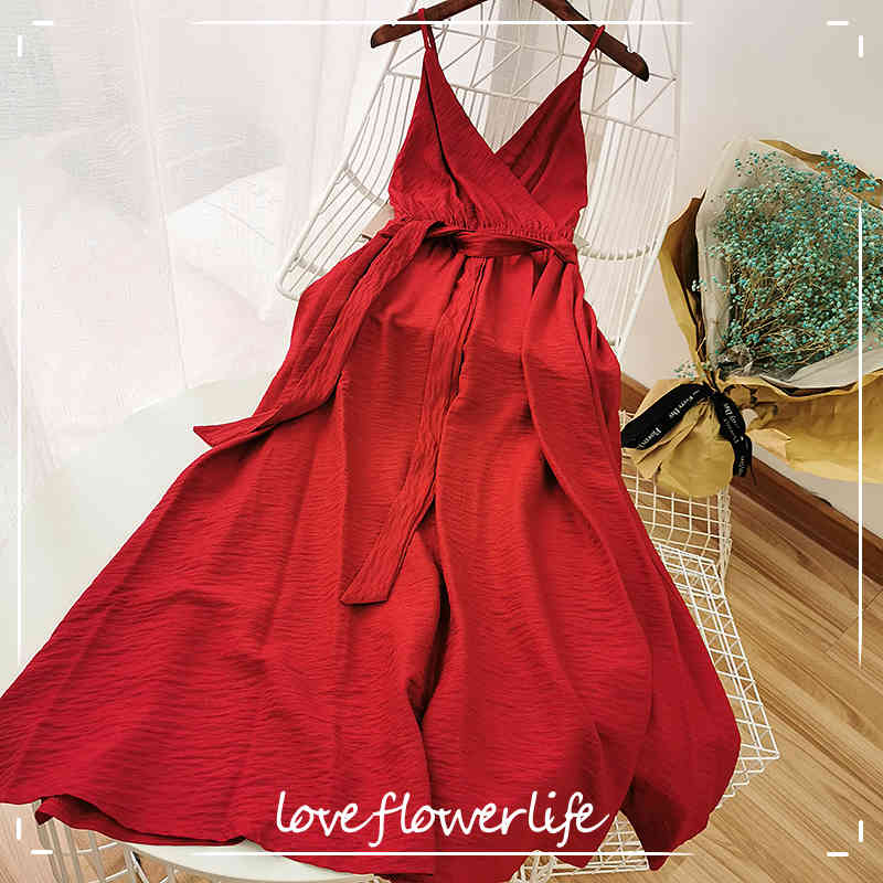 Summer Sexy Spaghetti Strap Women Dress Slim Ankle-length A-line V-neck High Waist Lady Dress 210521
Summer Sexy Spaghetti Strap Women Dress Slim Ankle-length A-line V-neck High Waist Lady Dress 210521