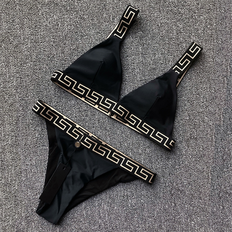 Summer Women swims Bikini Set Two-piece tee One-Piece Swimsuits Sexy Solid Color Split Womens Swimsuit