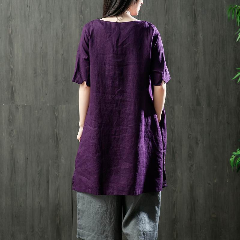 Summer Women Tshirt Plus Size Short Sleeve Loose Solid Long Tee Shirt Femme 100% Cotton Vintage Tops Big Clothes D16 210512