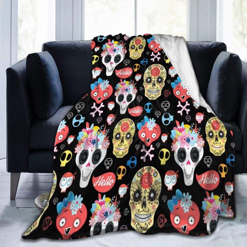 Fleece Throw BlanketHalloween Skulls Colorful Fall Flannel Fuzzy Bed Blanket Breathable Cozy Plush Blankets
Fleece Throw BlanketHalloween Skulls Colorful Fall Flannel Fuzzy Bed Blanket Breathable Cozy Plush Blankets