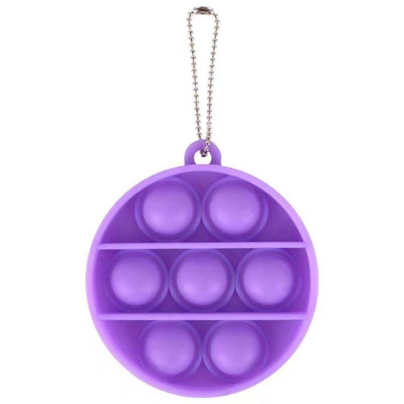 Tie-dye Simple Dimple Push Fidget Key chain Sensory Kid Fidget Toys Stress Bubble Key Ring Push Bubble Board Finger Pendant