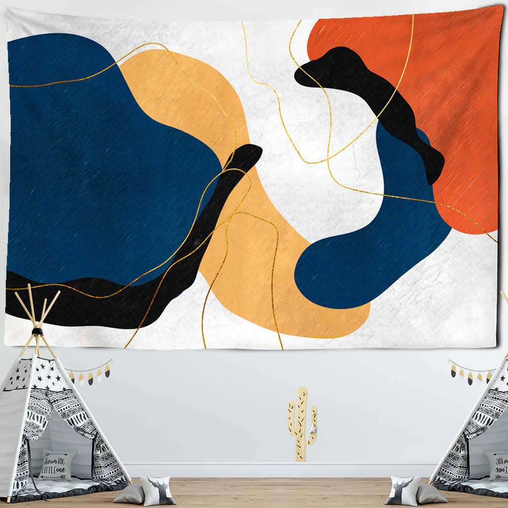 Psychedelic Hippie Print Tapestry Living Decoration House Tapestry India Macrame Wall Hanging Home Art bohemian Decor Fireplace 210609