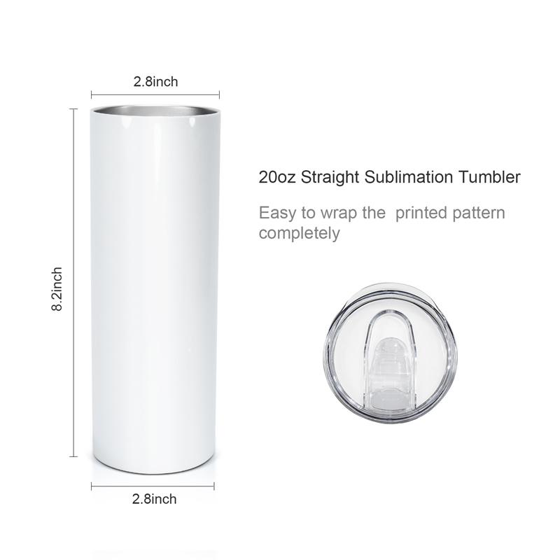 Local warehouse sublimation straight tumbler 15oz 20oz 30oz blank skinny tumblers sippy cup water bottle US STOCK 25pcs
