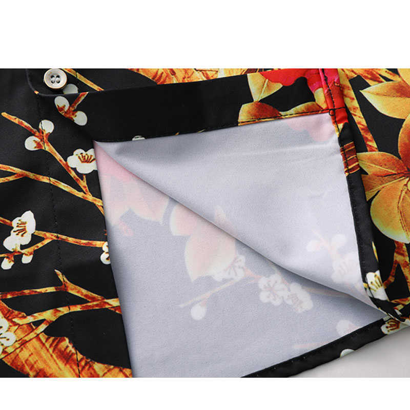 Summer Mens Flower Beach Hawaiian Shirts Tropical Summer Short Sleeve Floral Shirts 5XL 6XL 7XL 210528