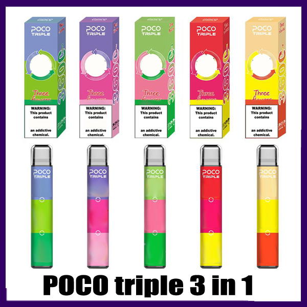 POCO triple disposable Vapes Pen rechargeable Device kit 3 in 1 pods 5 colors 3600puffs 0268249, Mix colors
POCO triple disposable Vapes Pen rechargeable Device kit 3 in 1 pods 5 colors 3600puffs 0268249, Mix colors