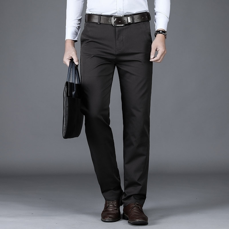 High grade business straight tube dad's middle-aged men's high elastic casual pants, Khaki
High grade business straight tube dad's middle-aged men's high elastic casual pants, Khaki