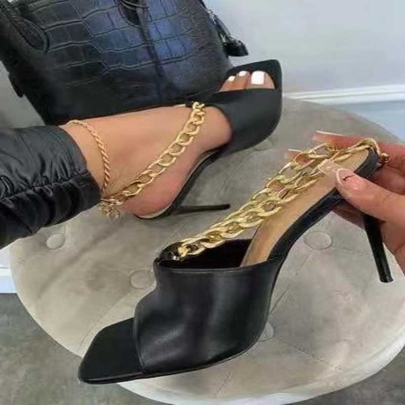 Gold Chain Strap Open Square Toe Sandals Shoes Slipper Women Sexy High Heels Fashion Solid Style Big Size 43 Designer Y0721, Black
Gold Chain Strap Open Square Toe Sandals Shoes Slipper Women Sexy High Heels Fashion Solid Style Big Size 43 Designer Y0721, Black