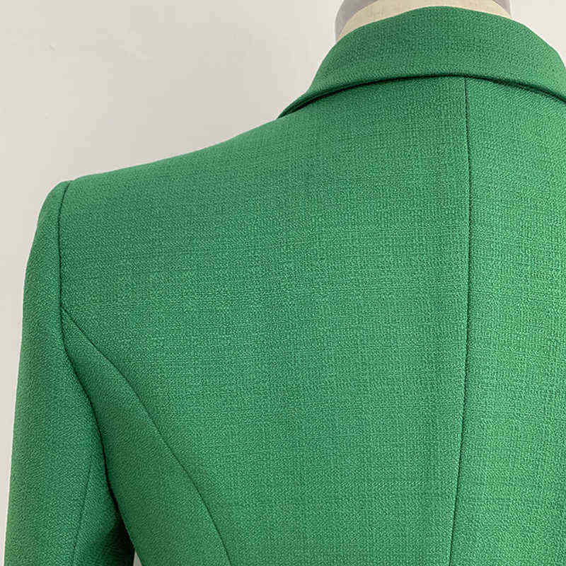 HIGH QUALITY Fashion Runway Designer Blazer Jacket Women's Lion Buttons Double Breasted Woven 211122