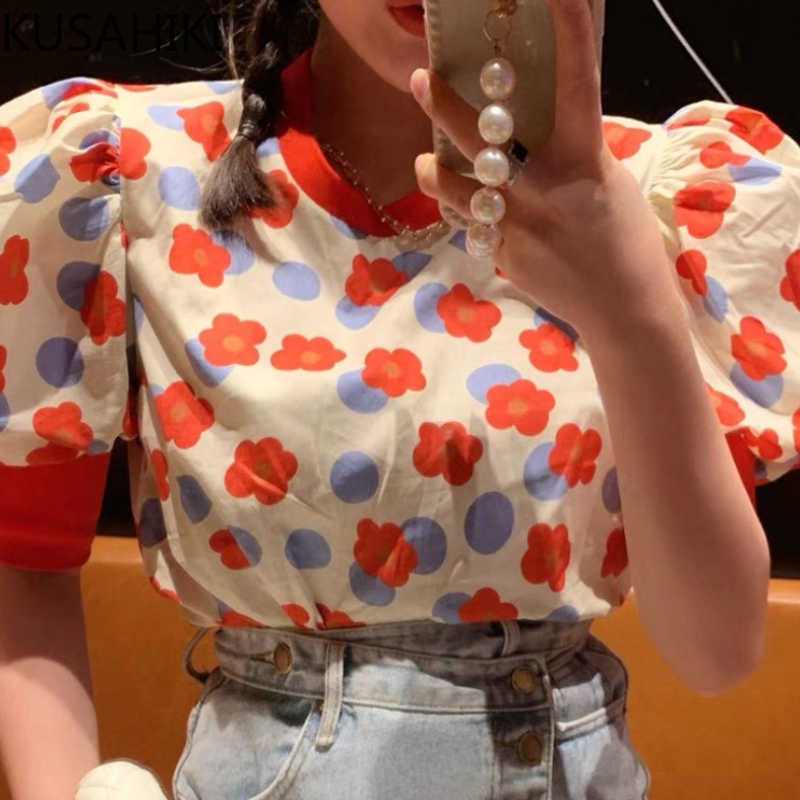 Sweet Floral Puff Sleeve Women Tops Causal Korean O-neck Elegant Blouse Summer Chiffon Blusas Shirt 6G803 210603, Red
Sweet Floral Puff Sleeve Women Tops Causal Korean O-neck Elegant Blouse Summer Chiffon Blusas Shirt 6G803 210603, Red