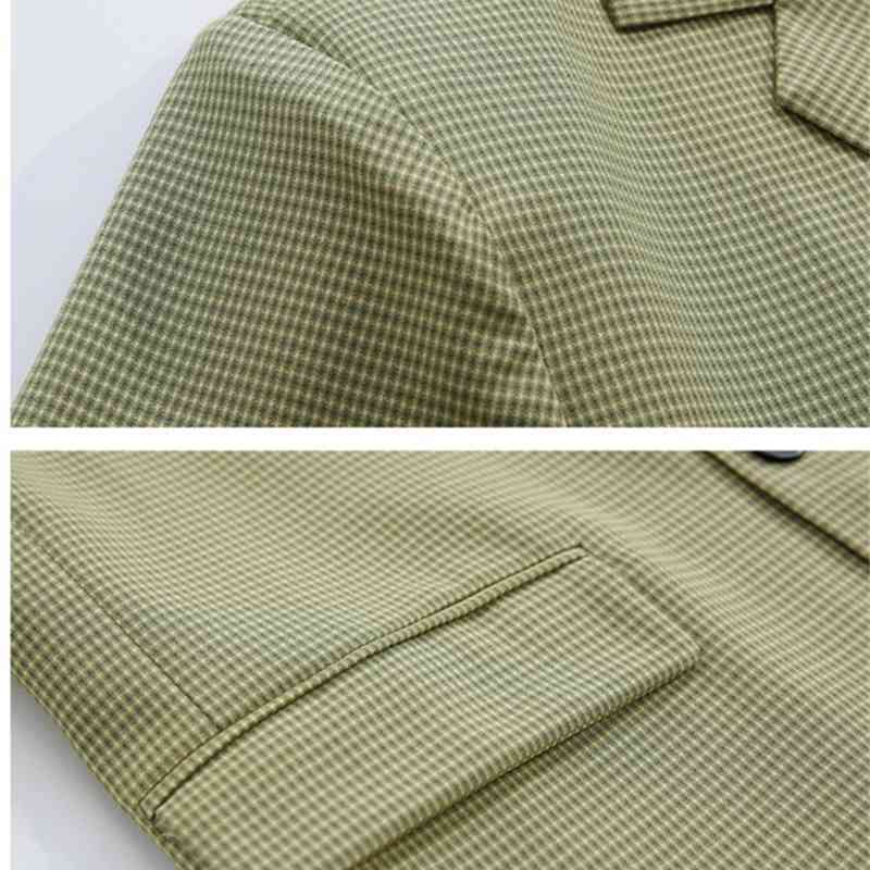 IEFB Casual Short Sleeve Suit Coat For Men Korean Trend Green Blazer Summer Men's Clothing Casual Streetwear Notched Collar 210524