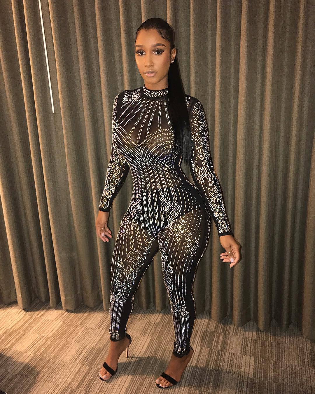 High-end Custom Black/White/Golden Sequin Jumpsuit Fall Womens Long-sleeve High Stretch Party Club Bodycon Rompers