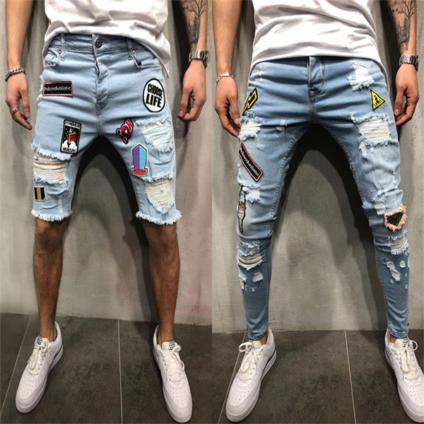 new Men Ripped Distressed Slim Fit Elastic Stretch Patches Male streetwear hiphop Hole Denim Pants Biker denim trousers X0621, 2003
new Men Ripped Distressed Slim Fit Elastic Stretch Patches Male streetwear hiphop Hole Denim Pants Biker denim trousers X0621, 2003