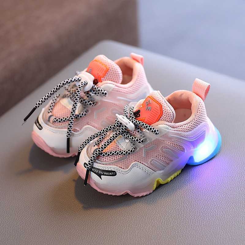 New Kids Shoes Luminous Children Sports Shoes Toddler Boys LED Glowing Kids Sneakers For Baby Girls Sneaker Light Running Shoes X0703