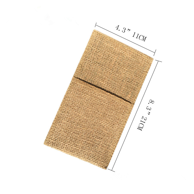 50pcs Burlap Cutlery Pocket Jute Pouch Rustic Wedding Decor Travel Wedding Decoration Table Centerpieces2350386
