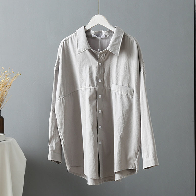 Blusas Camisas Mujer Long Sleeve Plus Size tops Solid Women Blouse Shirt Casual Loose Vintage Tops 6800 50 210427