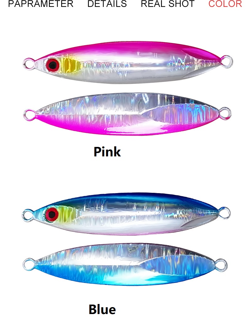 80g 100g 120g 150g Slow Flat Fall Lead Vertical Jig Lure Saltwater Artificial Fishing Lures Jigging for Tuna Kingfish Bass Salmon