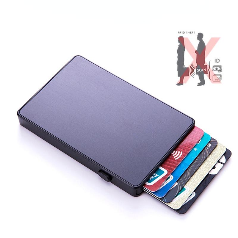 Card Holders Anti-theft Aluminum Single Box Smart Wallet Slim RFID Fashion Clutch -up Push Button Holder Name Case, Black
Card Holders Anti-theft Aluminum Single Box Smart Wallet Slim RFID Fashion Clutch -up Push Button Holder Name Case, Black
