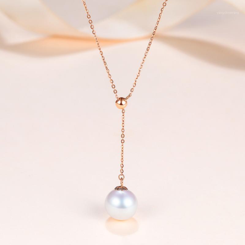 Chains 316L Stainless Steel Pull Pearl Pendant Charms Chain Choker Necklace For Women Fashion Fine Jewelry SAN588
Chains 316L Stainless Steel Pull Pearl Pendant Charms Chain Choker Necklace For Women Fashion Fine Jewelry SAN588