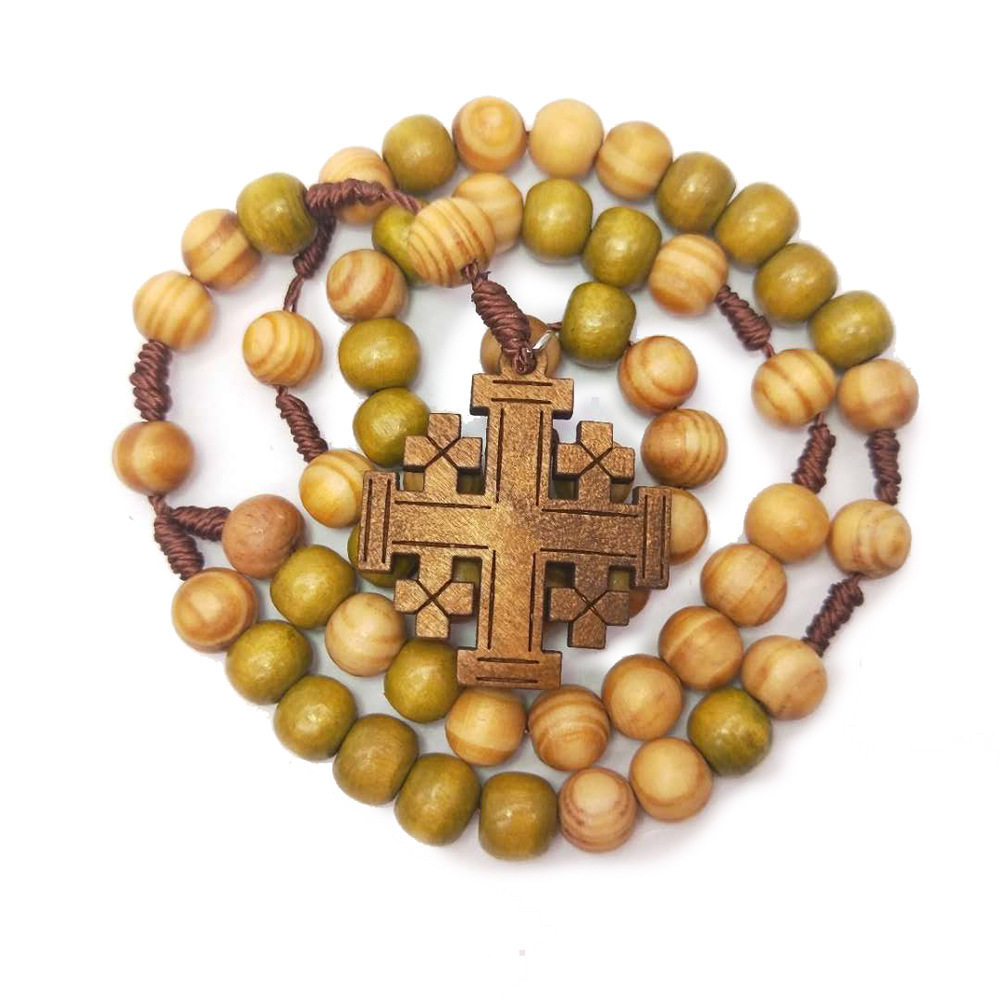 Collier en bois avec croix religieuse catholique en bois Jérusalem. Collier chapelet Jésus
Collier en bois avec croix religieuse catholique en bois Jérusalem. Collier chapelet Jésus